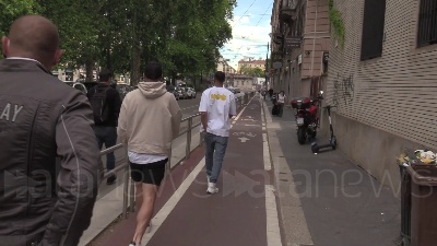 Scene from L'Inter festeggia lo scudetto in un locale a Milano