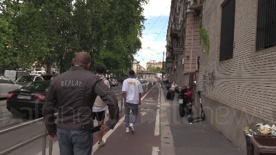Scene from L'Inter festeggia lo scudetto in un locale a Milano
