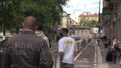 Scene from L'Inter festeggia lo scudetto in un locale a Milano
