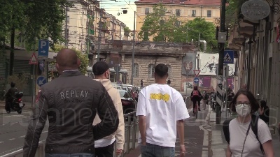 Scene from L'Inter festeggia lo scudetto in un locale a Milano