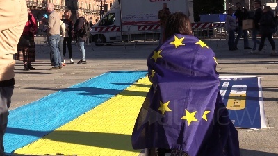 Scene from Ucraina, la piazza di Torino contro Milano e Roma per chiedere invio armi