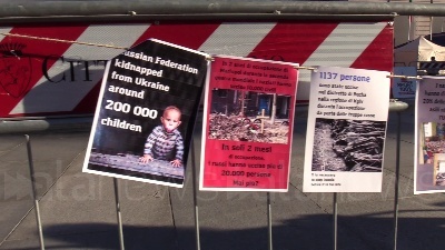 Scene from Ucraina, la piazza di Torino contro Milano e Roma per chiedere invio armi