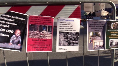 Scene from Ucraina, la piazza di Torino contro Milano e Roma per chiedere invio armi