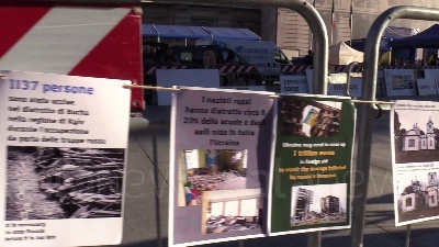 Scene from Ucraina, la piazza di Torino contro Milano e Roma per chiedere invio armi