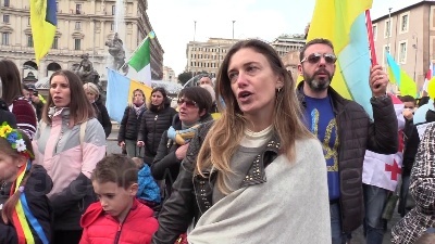 Scene from Ucraina, corteo sfila per le strade di Roma