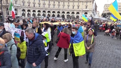 Scene from Ucraina, corteo sfila per le strade di Roma