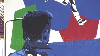Scene from Roberto Baggio, a Milano spunta un murales dedicato al 'Divin Codino'