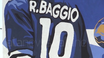Scene from Roberto Baggio, a Milano spunta un murales dedicato al 'Divin Codino'