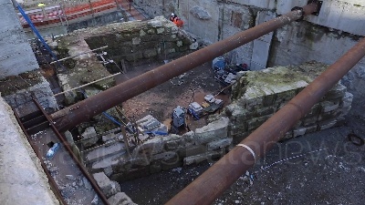 Scene from Milano, cantiere M4: al via i lavori di spostamento delle mura storiche in via De Amicis