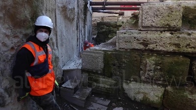Scene from Milano, cantiere M4: al via i lavori di spostamento delle mura storiche in via De Amicis