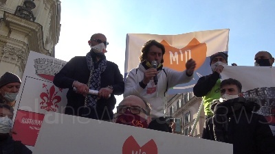 Scene from Mondo dell'ospitalità in protesta a Roma: "Non abbiamo certezze"