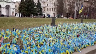 Scene from Ucraina, per le strade e le piazze di Kiev a un anno dallo scoppio della guerra - FOOTAGE