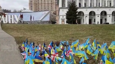 Scene from Ucraina, per le strade e le piazze di Kiev a un anno dallo scoppio della guerra - FOOTAGE