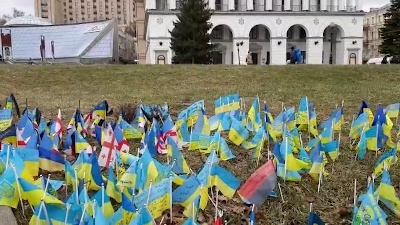 Scene from Ucraina, per le strade e le piazze di Kiev a un anno dallo scoppio della guerra - FOOTAGE