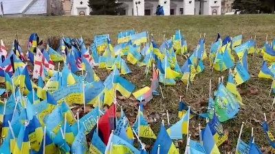 Scene from Ucraina, per le strade e le piazze di Kiev a un anno dallo scoppio della guerra - FOOTAGE