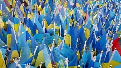 Scene from Ucraina, per le strade e le piazze di Kiev a un anno dallo scoppio della guerra - FOOTAGE