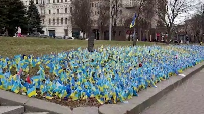 Scene from Ucraina, per le strade e le piazze di Kiev a un anno dallo scoppio della guerra - FOOTAGE