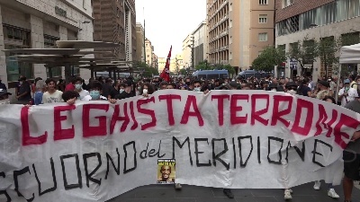 Scene from Salvini a Napoli, corteo lo contesta