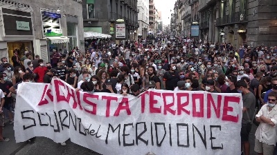 Scene from Salvini a Napoli, corteo lo contesta