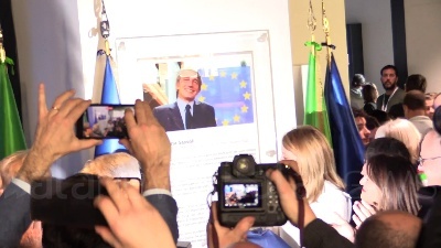 Scene from UE, Metsola inaugura a Roma lo spazio "Esperienza Europa" dedicato a David Sassoli