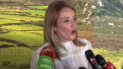 Scene from UE, Metsola inaugura a Roma lo spazio "Esperienza Europa" dedicato a David Sassoli