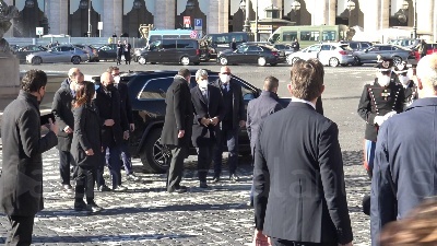 Scene from Sassoli, funerali di Stato a Roma: c'è anche Ursula von der Leyen e Mario Draghi
