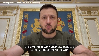 Scene from Zelensky: "Russia vuole distruggere Donbass. Accelerare la fornitura di armi"