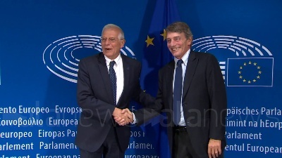 Scene from Sassoli incontra futuro Alto rappresentante Ue, Borrell