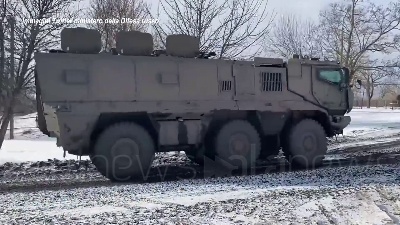 Scene from Ucraina, convoglio militare russo entra nella regione di Sumy