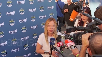 Scene from Elezioni, Meloni: "Mi interessa battere gli avversari, non gli alleati"