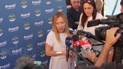 Scene from Elezioni, Meloni: "Mi interessa battere gli avversari, non gli alleati"
