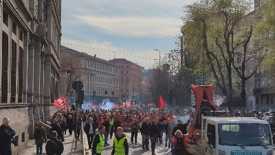 Scene from Milano, corteo antifascista in memoria di Dax