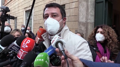 Scene from Salvini: "Obiettivo portare in Cdm decreto ristori, riduzione bollette e scostamento bilancio"