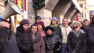 Scene from Ita - Alitalia, presidio lavoratori al Mef contro taglio Cigs e per trasparenza assunzioni
