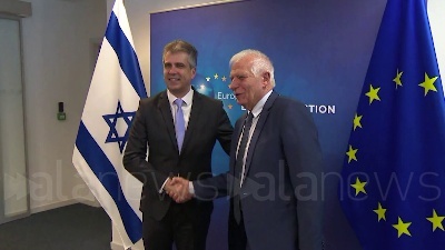 Scene from L'Alto rappresentante Borrell riceve il Ministro degli Esteri d'Israele