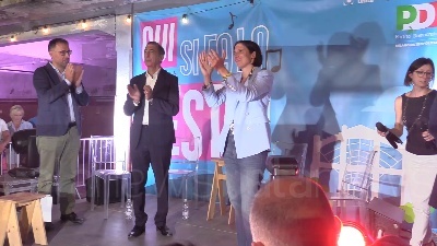 Scene from Festa dell'Unità a Milano, bagno di folla per Elly Schlein e Beppe Sala