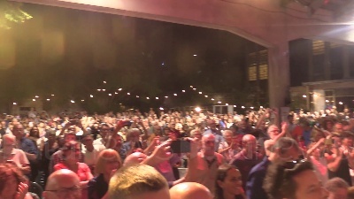 Scene from Festa dell'Unità a Milano, bagno di folla per Elly Schlein e Beppe Sala