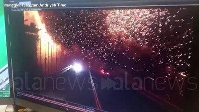 Scene from Incendio sul ponte fra Crimea e Russia, Putin ordina un'inchiesta