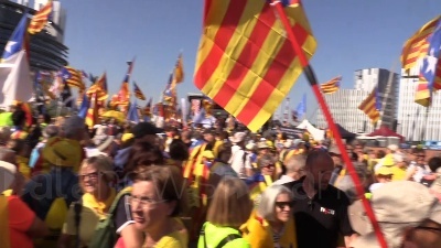 Scene from Davanti Parlamento Ue, 10mila catalani