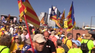 Scene from Davanti Parlamento Ue, 10mila catalani