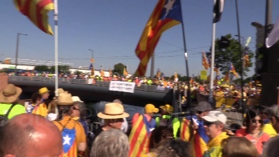Scene from Davanti Parlamento Ue, 10mila catalani