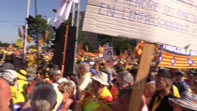 Scene from Davanti Parlamento Ue, 10mila catalani