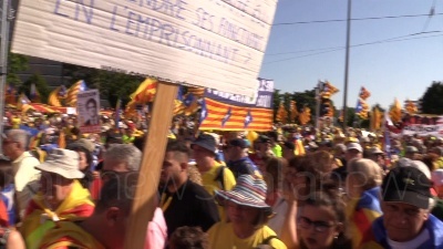 Scene from Davanti Parlamento Ue, 10mila catalani