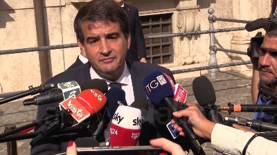 Scene from Governo, Fitto: "Oggi non è la giornata per parlare di dossier, serve serietà"