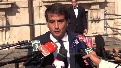 Scene from Governo, Fitto: "Oggi non è la giornata per parlare di dossier, serve serietà"