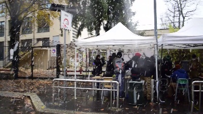 Scene from Milano, studenti in protesta contro la dad: "Neanche la neve può fermarci"