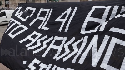 Scene from Cospito, presidio anarchici davanti Tribunale Milano: "Stato assassino"