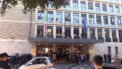 Scene from Draghi e Mattarella all'inaugurazione dell'anno giudiziario della Corte dei Conti