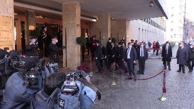 Scene from Draghi e Mattarella all'inaugurazione dell'anno giudiziario della Corte dei Conti