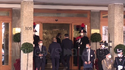 Scene from Draghi e Mattarella all'inaugurazione dell'anno giudiziario della Corte dei Conti